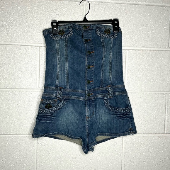 Pants - < Vintage 90’s/2000’s Sleeveless Denim Romper Size Large >